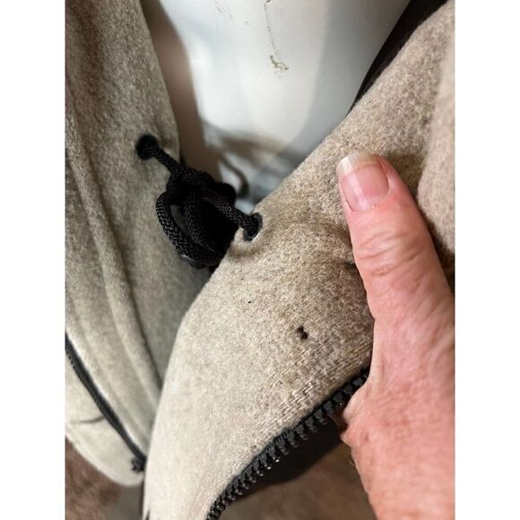 Wool Blend Coat with Hood Brown Oversized Casual Classic Warm‎ Outerwear - Picture 8 of 10